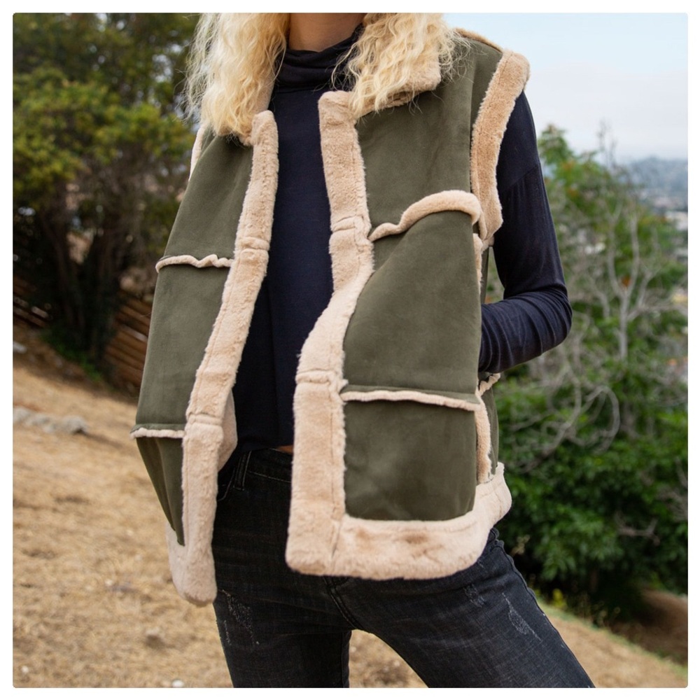 Cheyenne Suede Faux Fur Vest - Picture 2 of 10